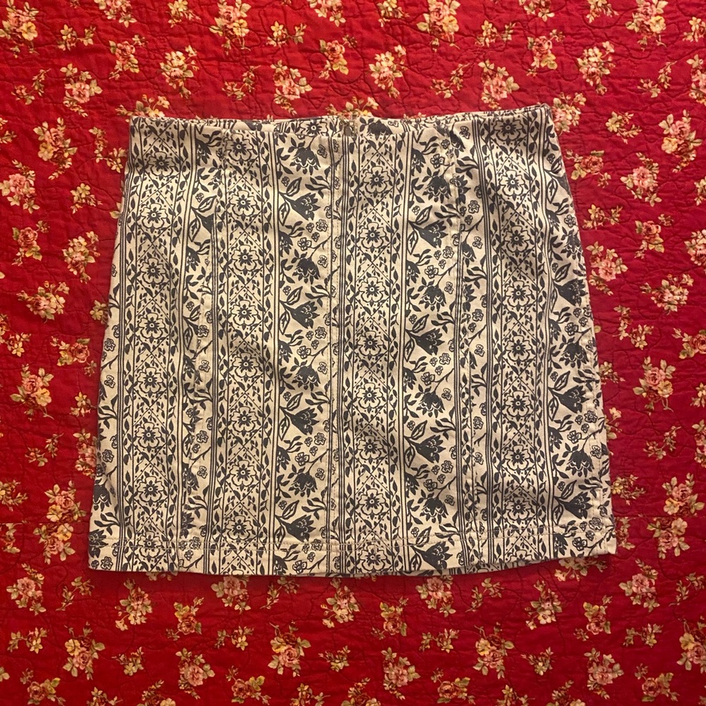 Like New Free People Blue Willow Floral Pattern A-line Mini Skirt Women’s Size 8